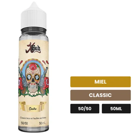 E-liquide Castro de Liquideo, 50 ml, saveurs miel et classic.