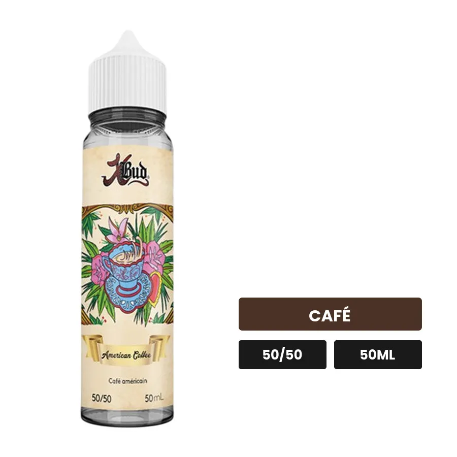 E-liquide American Coffee de Liquideo, 50 ml, saveur café.