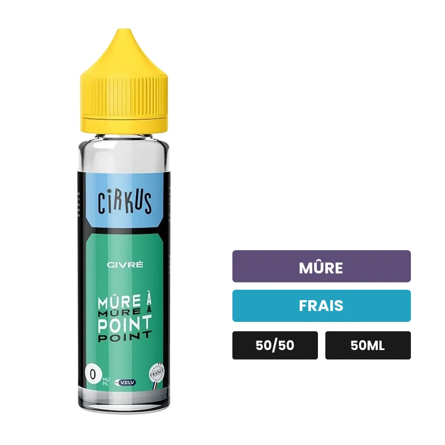 E-liquide Mûre à Point V'ice de Vincent dans les vapes, 50 ml, saveurs mûre et frais.