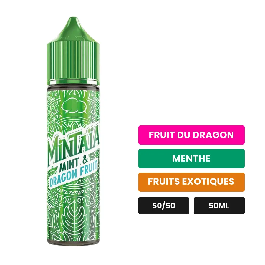 E-liquide Mint & Dragon Fruit d'Eliquid France, 50 ml, saveurs fruit du dragon, menthe et fruits exotiques.