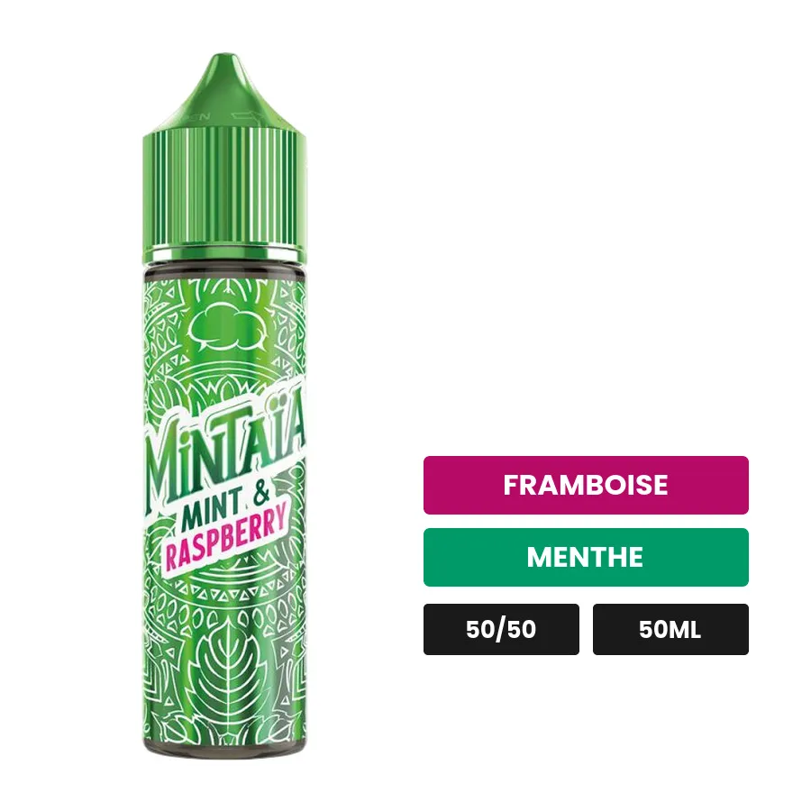 E-liquide Mint & Raspberry d'Eliquid France, 50 ml, saveurs framboise et menthe.