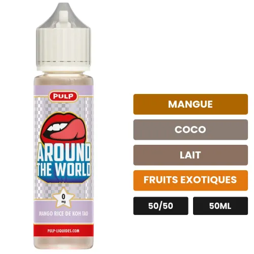 E-liquide Mango Rice de Koh Tao de Pulp, 50 ml, saveurs mangue, coco, lait et 1 autre.