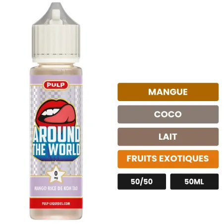 E-liquide Mango Rice de Koh Tao de Pulp, 50 ml, saveurs mangue, coco, lait et 1 autre.