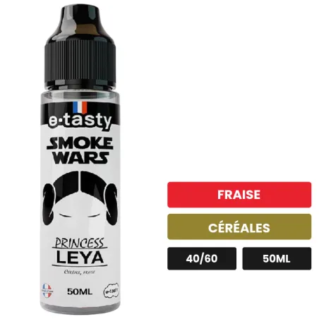 E-liquide Princess Leya d'E.Tasty, 50 ml, saveurs fraise et céréales, sans nicotine — prêt à booster de nicotine.