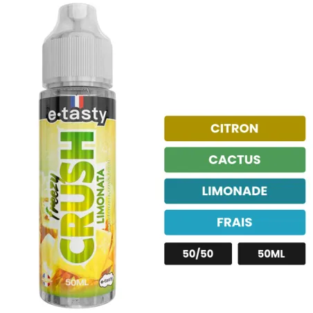 E-liquide Limonata d'E.Tasty, 50 ml, saveurs citron, cactus, limonade et 1 autre, sans nicotine — prêt à booster de nicotine.