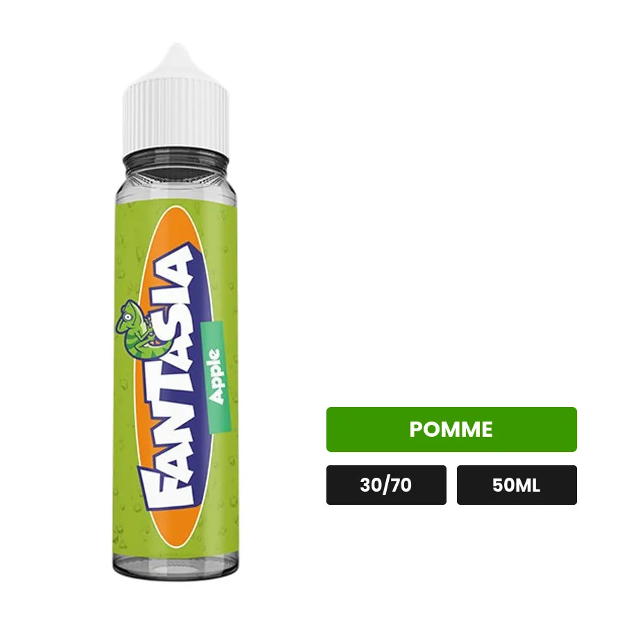 E-liquide Apple de Liquideo, 50 ml, saveur pomme, sans nicotine — prêt à booster de nicotine.