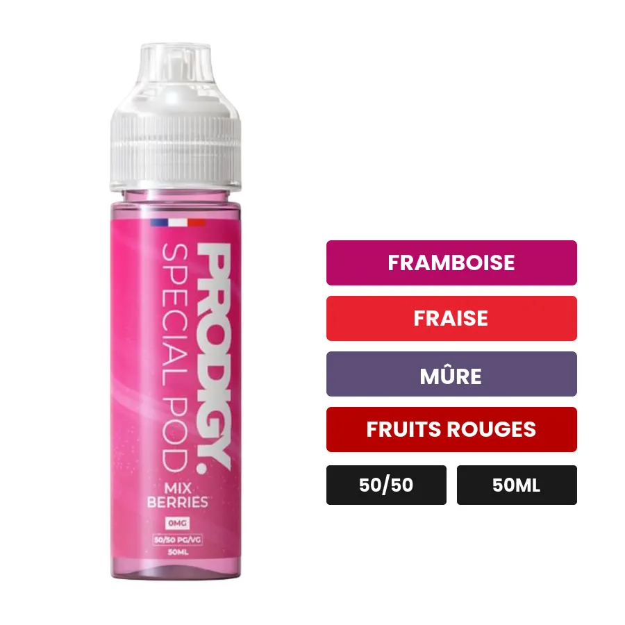 E-liquide Mix Berry de Vape Maker, 50 ml, saveurs framboise, fraise, mûre et 1 autre, sans nicotine — prêt à booster de.