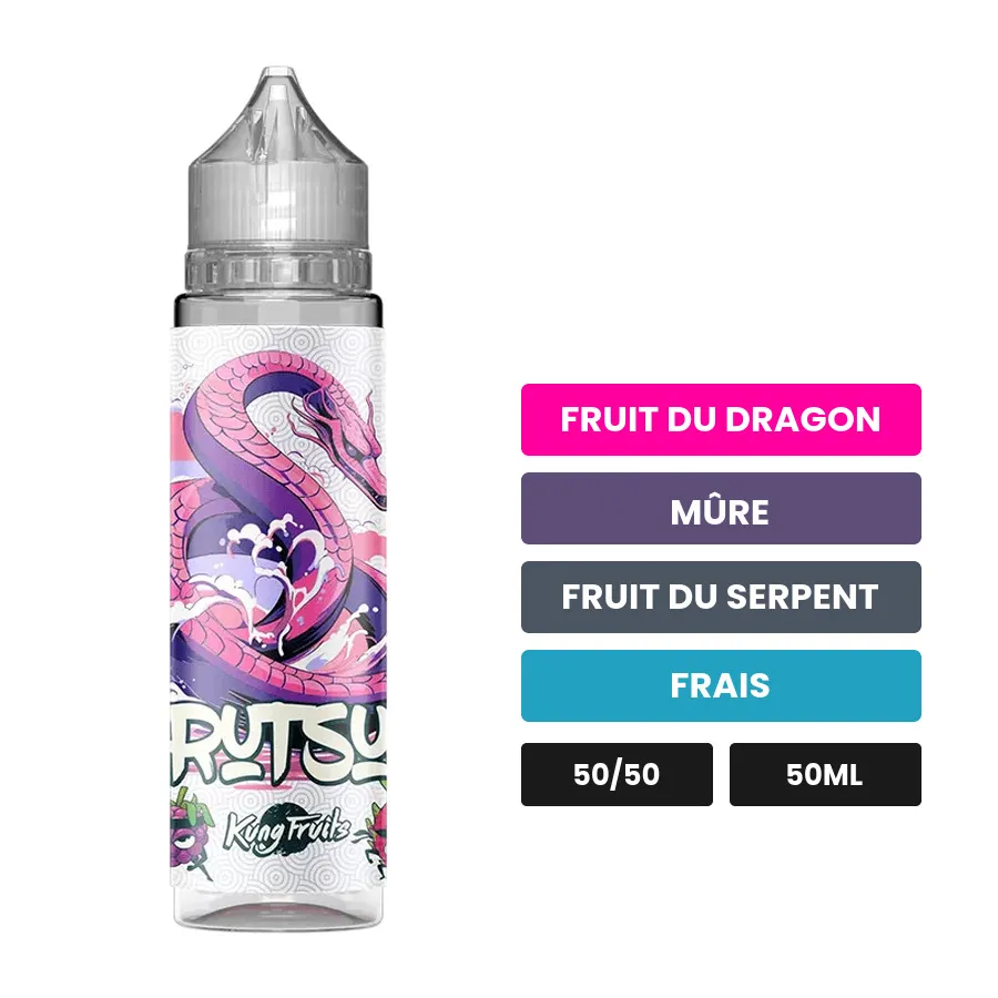 E-liquide E liquide Ryuberi de Cloud Vapor, 50 ml, saveurs fruit du dragon, mûre, fruit du serpent et 1 autre.