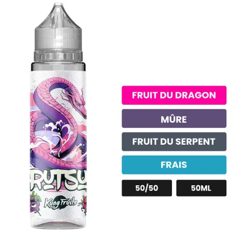 E-liquide E liquide Ryuberi de Cloud Vapor, 50 ml, saveurs fruit du dragon, mûre, fruit du serpent et 1 autre.