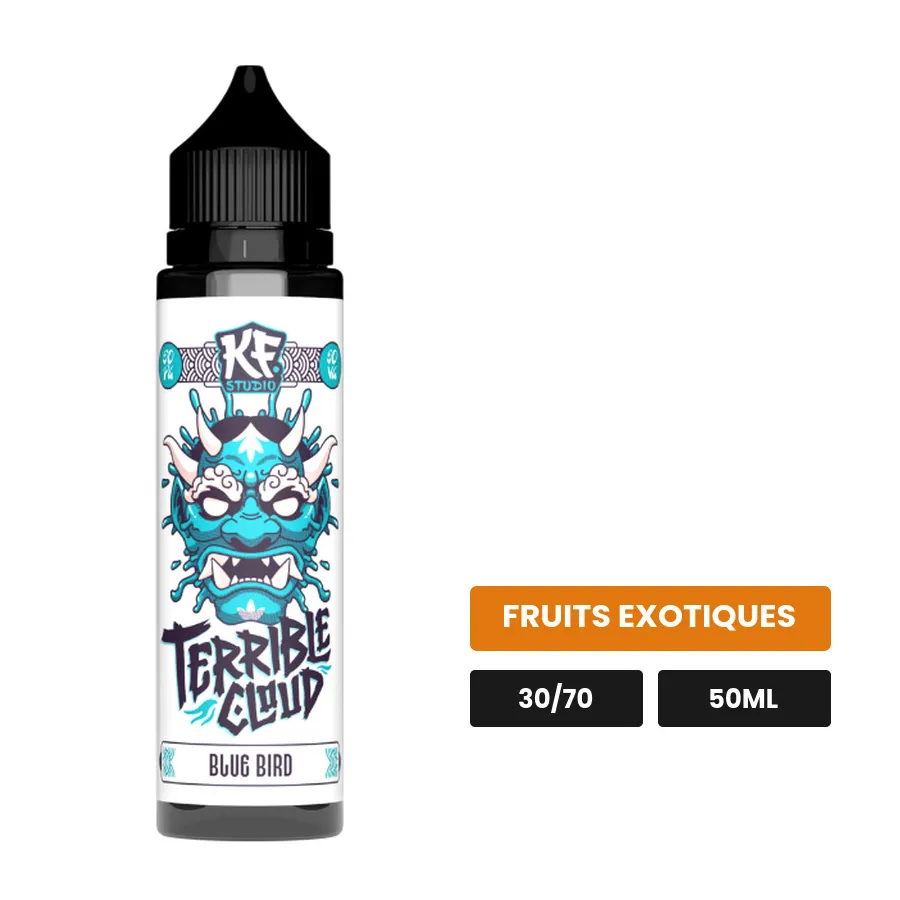 E-liquide Blue Bird de Cloud Vapor, 50 ml, saveur fruits exotiques.