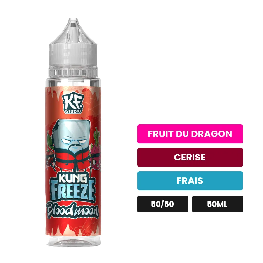 E-liquide Bloodmoon de Cloud Vapor, 50 ml, saveurs fruit du dragon, cerise et frais.