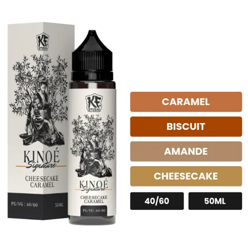 E-liquide Kinoe 40 60 de Cloud Vapor, 50 ml, saveurs caramel, biscuit, amande et 1 autre.