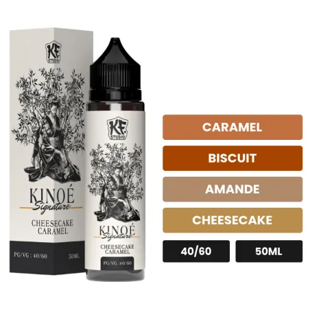 E-liquide Kinoe 40 60 de Cloud Vapor, 50 ml, saveurs caramel, biscuit, amande et 1 autre.