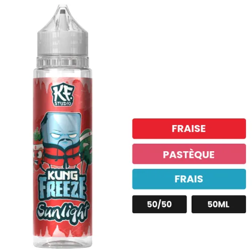E-liquide Sunlight de Cloud Vapor, 50 ml, saveurs fraise, pastèque et frais.