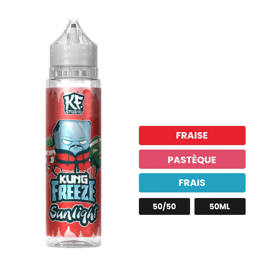 E-liquide Sunlight de Cloud Vapor, 50 ml, saveurs fraise, pastèque et frais.