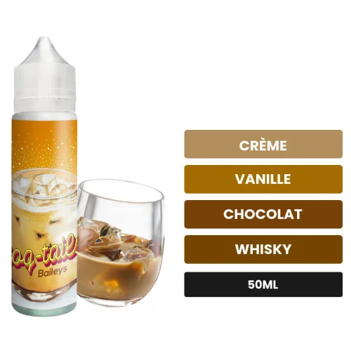 E-liquide Crème de Whisky de Le Coq Qui Vape, 50 ml, saveurs crème, vanille, chocolat et 2 autres, sans nicotine — prêt à.