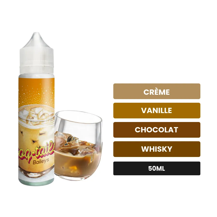 E-liquide Crème de Whisky de Le Coq Qui Vape, 50 ml, saveurs crème, vanille, chocolat et 2 autres, sans nicotine — prêt à.