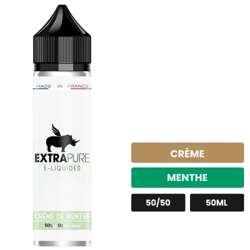 E-liquide Crème De Menthe d'Extrapure, 50 ml, saveurs crème et menthe.