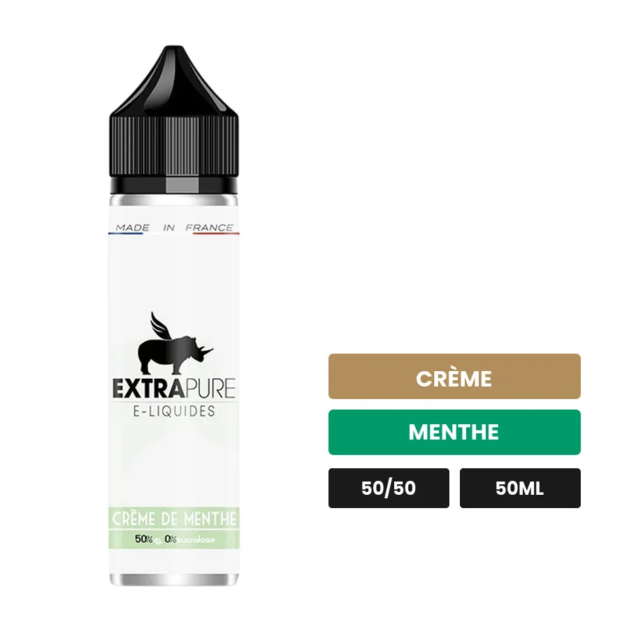 E-liquide Crème De Menthe d'Extrapure, 50 ml, saveurs crème et menthe.