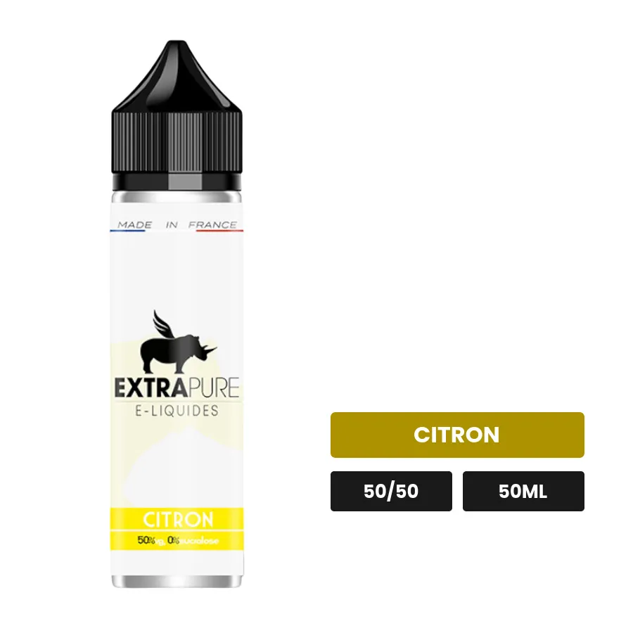 E-liquide Le Citron d'Extrapure, 50 ml, saveur citron.