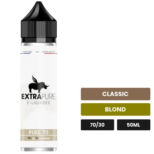 E-liquide Pure 70 d'Extrapure, 50 ml, saveurs classic et blond.