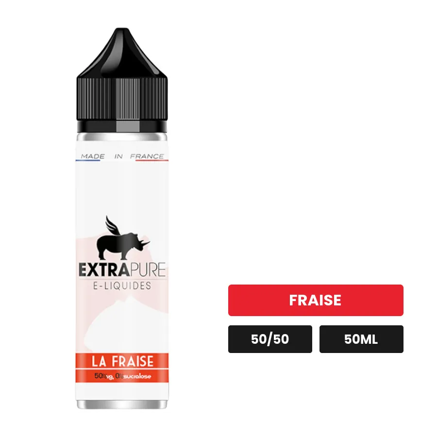 E-liquide La Fraise d'Extrapure, 50 ml, saveur fraise.
