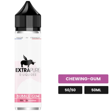 E-liquide Bubble Gum d'Extrapure, 50 ml, saveur chewing-gum.