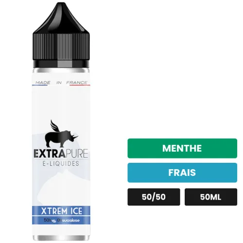 E-liquide Xtrem Ice d'Extrapure, 50 ml, saveurs menthe et frais.