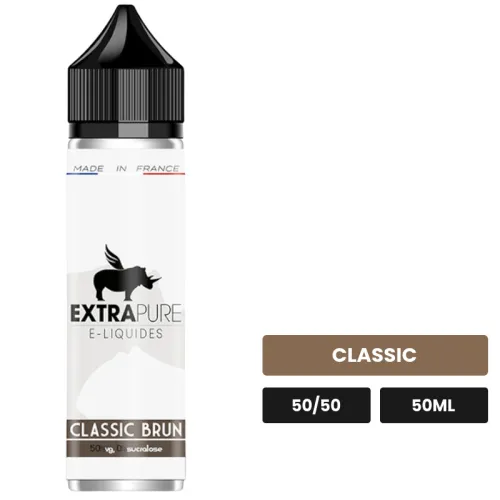 E-liquide Classic Brun d'Extrapure, 50 ml, saveur classic.