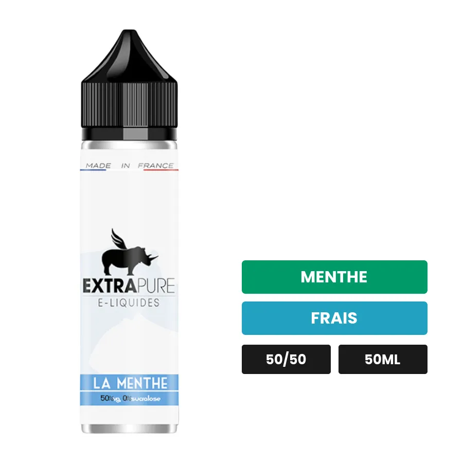 E-liquide La Menthe d'Extrapure, 50 ml, saveurs menthe et frais.