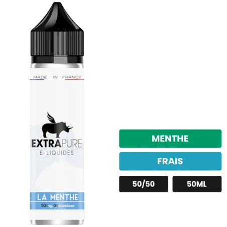 E-liquide La Menthe d'Extrapure, 50 ml, saveurs menthe et frais.