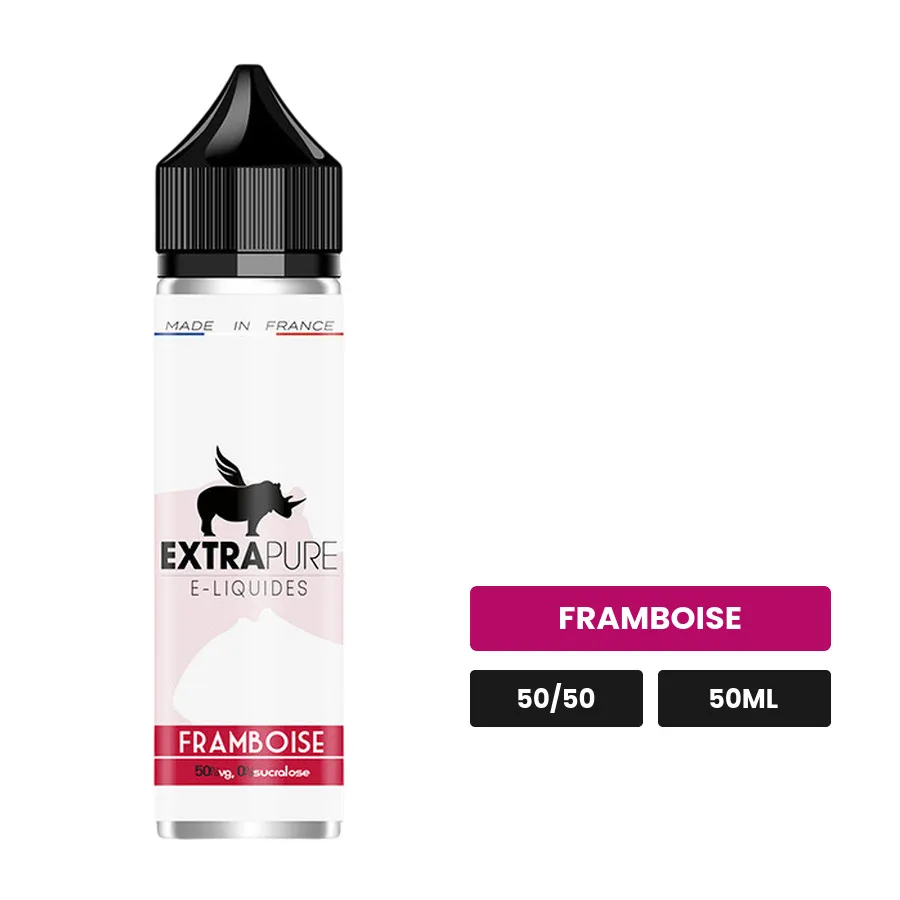 E-liquide Framboise d'Extrapure, 50 ml, saveur framboise.