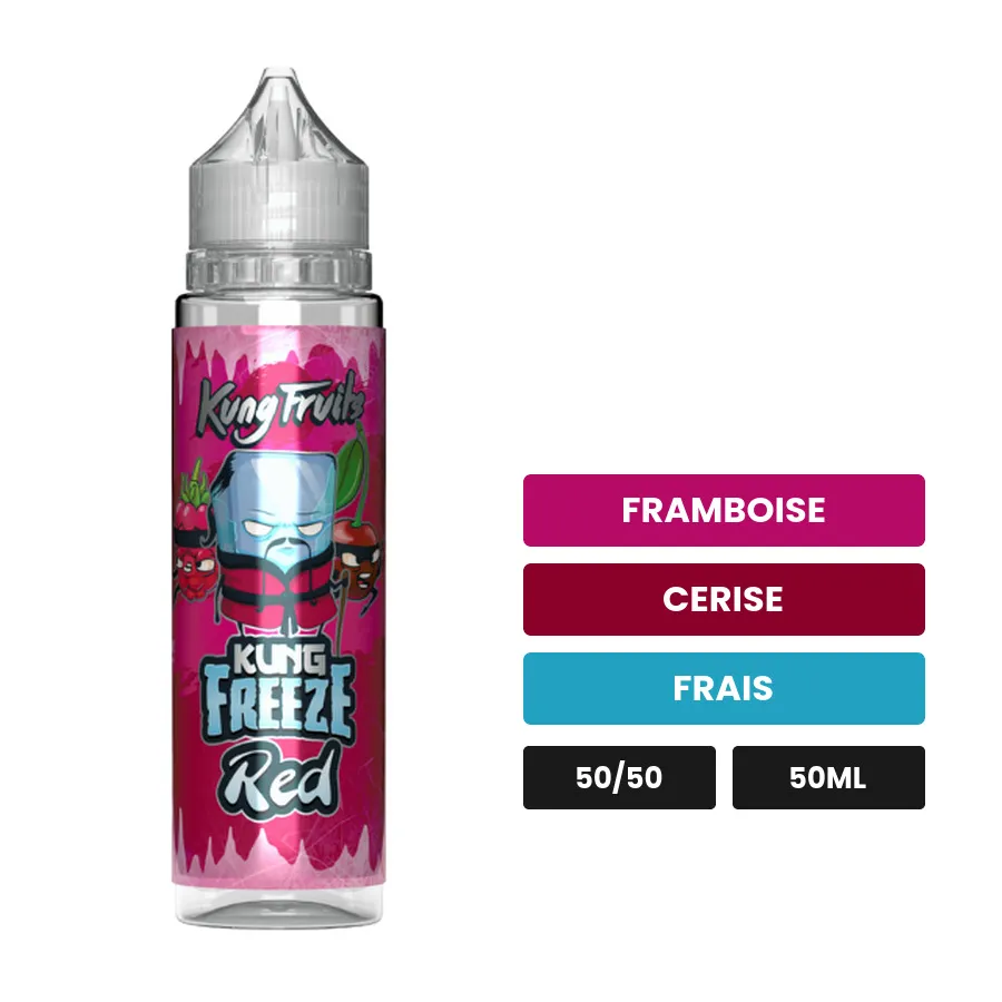 E-liquide Red de Cloud Vapor, 50 ml, saveurs framboise, cerise et frais.