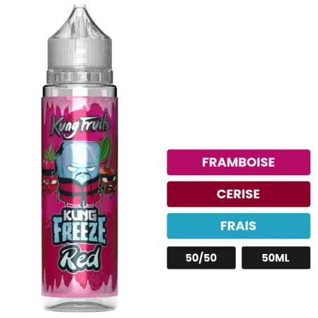 E-liquide Red de Cloud Vapor, 50 ml, saveurs framboise, cerise et frais.