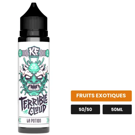 E-liquide La Potion de Cloud Vapor, 50 ml, saveur fruits exotiques.