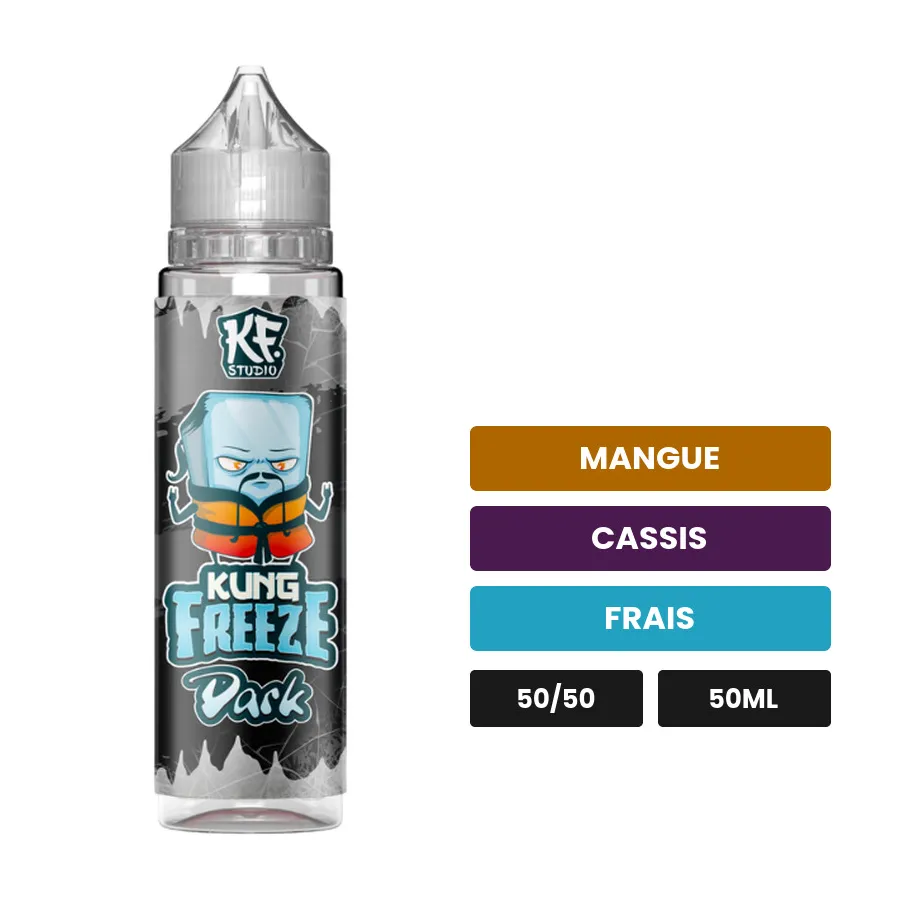 E-liquide Dark de Cloud Vapor, 50 ml, saveurs mangue, cassis et frais.