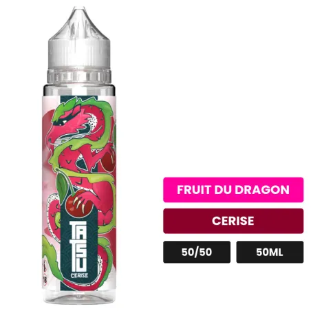 E-liquide Cerise de Cloud Vapor, 50 ml, saveurs fruit du dragon et cerise.