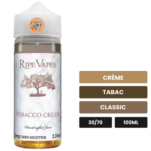 E-liquide VCT Tobacco Cream de Ripe Vapes, 100 ml, saveurs crème, tabac et classic.