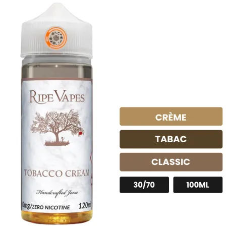 E-liquide VCT Tobacco Cream de Ripe Vapes, 100 ml, saveurs crème, tabac et classic.