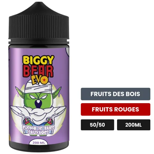 E-liquide Fusion de baies sauvages de Biggy Bear, 200 ml, saveurs fruits des bois et fruits rouges.