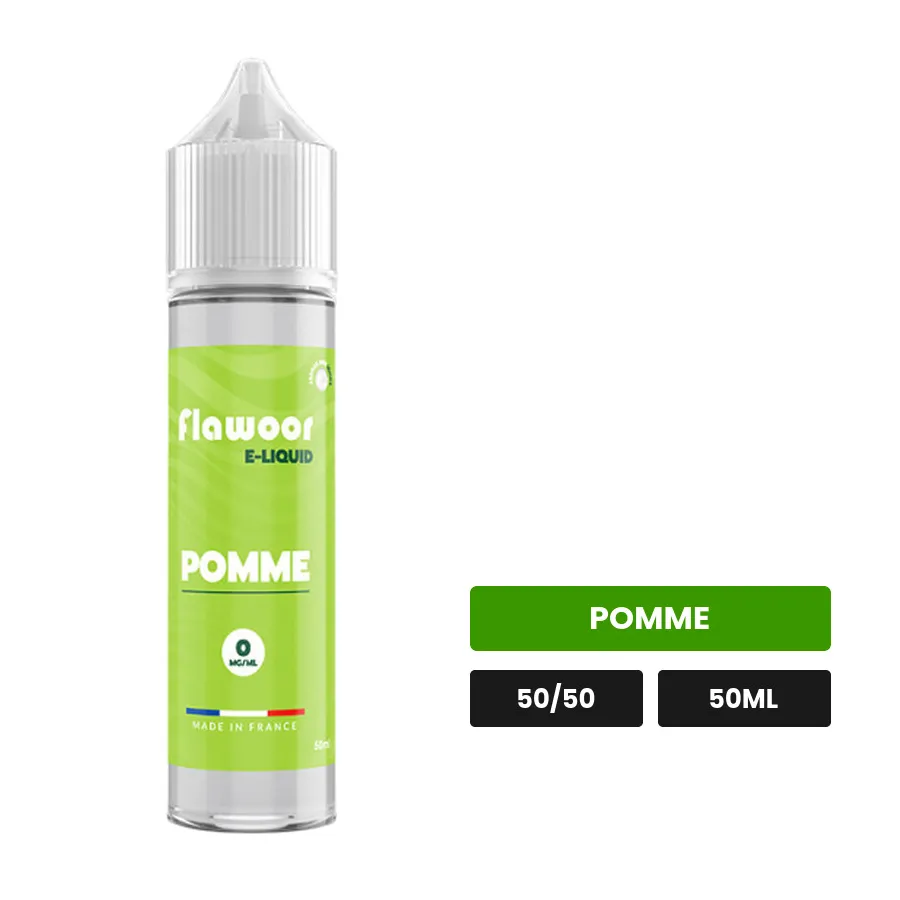 E-liquide Pomme de Flawoor, 50 ml, saveur pomme.