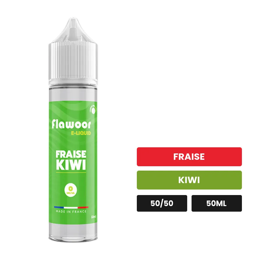 E-liquide Fraise Kiwi de Flawoor, 50 ml, saveurs fraise et kiwi.