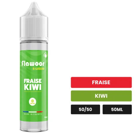 E-liquide Fraise Kiwi de Flawoor, 50 ml, saveurs fraise et kiwi.