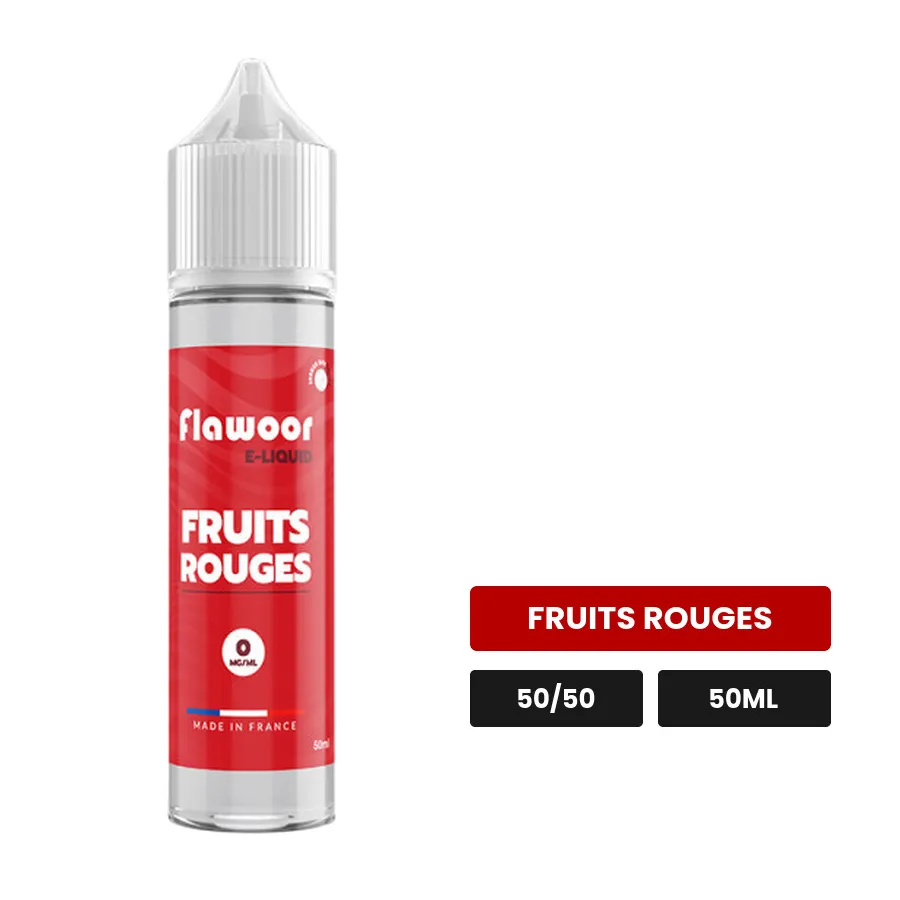 E-liquide Fruits Rouges de Flawoor, 50 ml, saveur fruits rouges.
