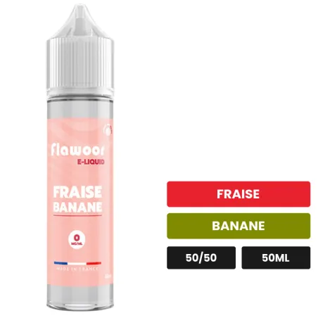E-liquide Fraise Banane de Flawoor, 50 ml, saveurs fraise et banane.