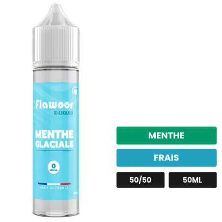 E-liquide Menthe Glaciale de Flawoor, 50 ml, saveurs menthe et frais.