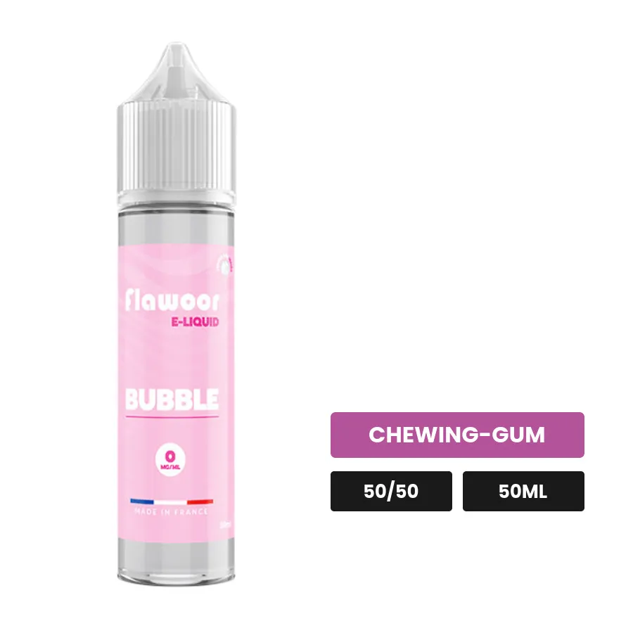 E-liquide Bubble de Flawoor, 50 ml, saveur chewing-gum.