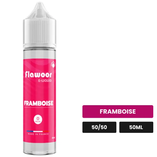 E-liquide Framboise de Flawoor, 50 ml, saveur framboise.