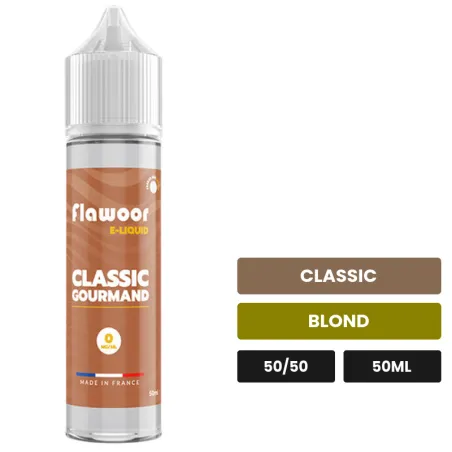 E-liquide Classic Gourmand de Flawoor, 50 ml, saveurs classic et blond.