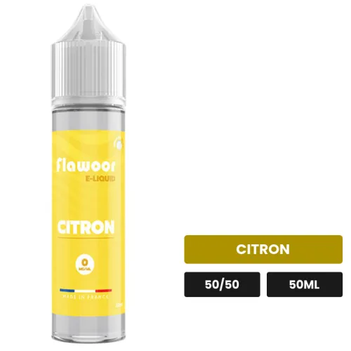 E-liquide Citron de Flawoor, 50 ml, saveur citron.